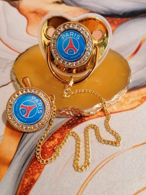 Tétine, sucette avec attache Paris saint germain