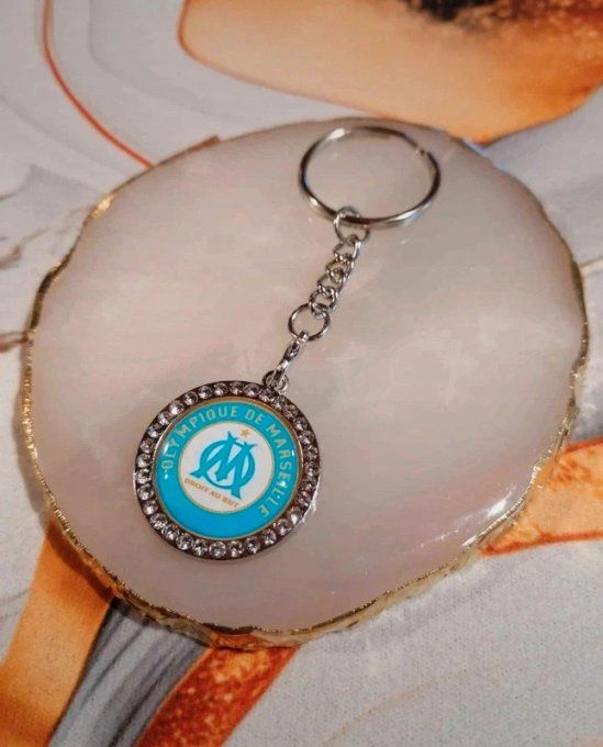 Porte-clé Olympique de Marseille – Doré/Argenté Strass