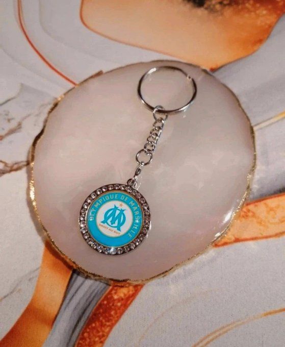 Porte-clé Olympique de Marseille – Doré/Argenté Strass