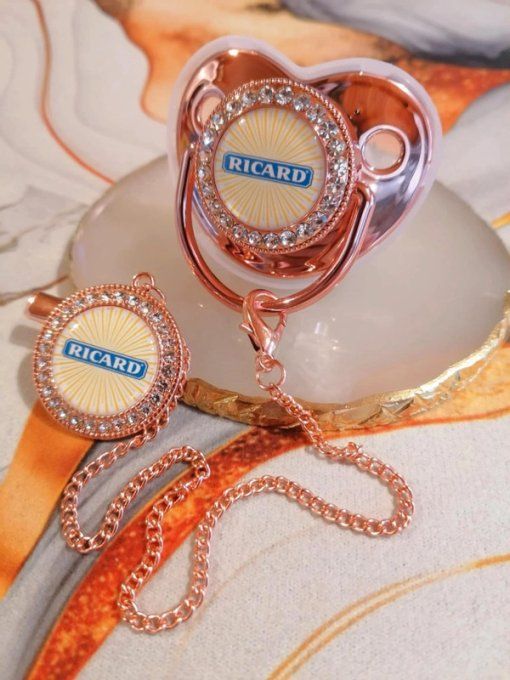 Tétine, sucette avec attache RICARD