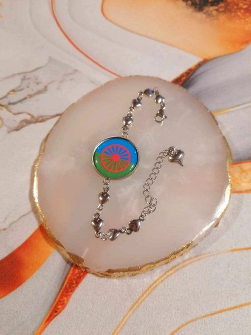 Bracelet coeur drapeau voyageur gitan