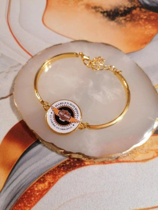 Bracelet Harley Davidson – Bijou Biker Doré, Argenté ou Rose Gold