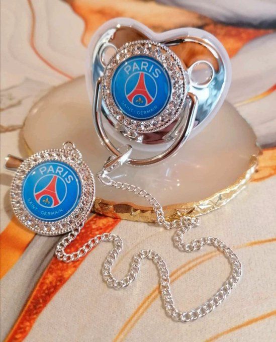 Tétine, sucette avec attache Paris saint germain 