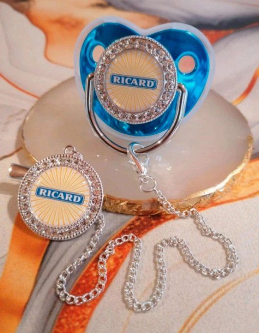 Tétine, sucette avec attache RICARD