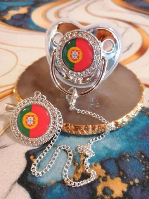 Tétine, sucette avec attache Força Portugal 