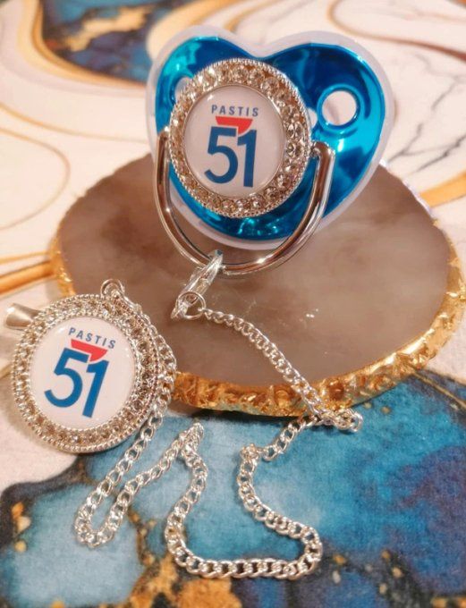 Tétine, sucette avec attache Pastis 51