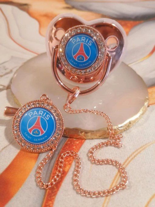 Tétine, sucette avec attache Paris saint germain 