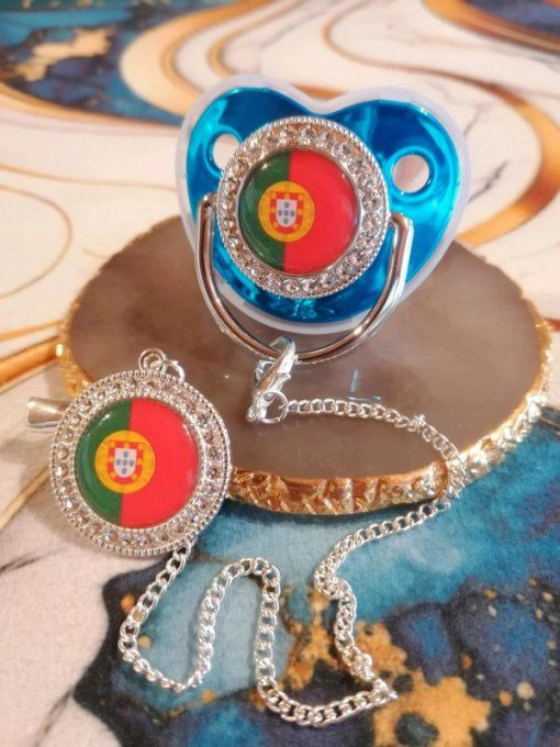 Tétine, sucette avec attache Força Portugal 