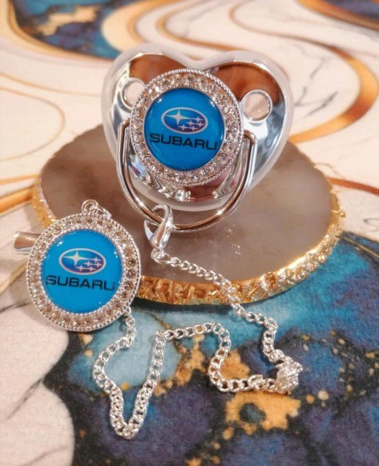 Tétine, sucette avec attache Subaru 