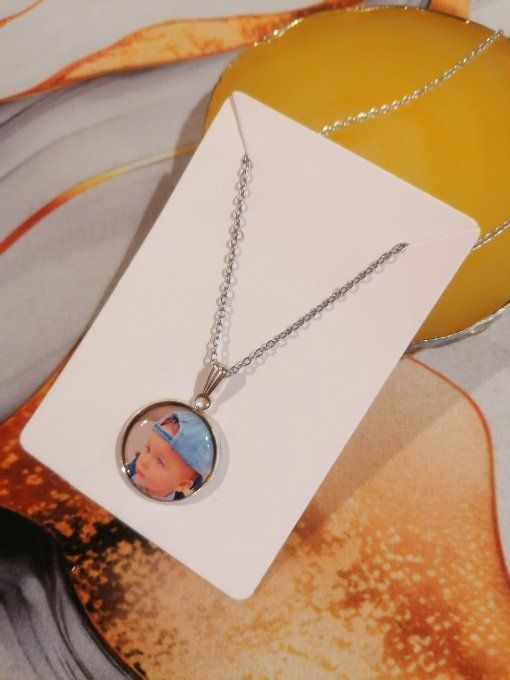 Collier avec pendentif personnalisé avec la photo / logo de votre choix 