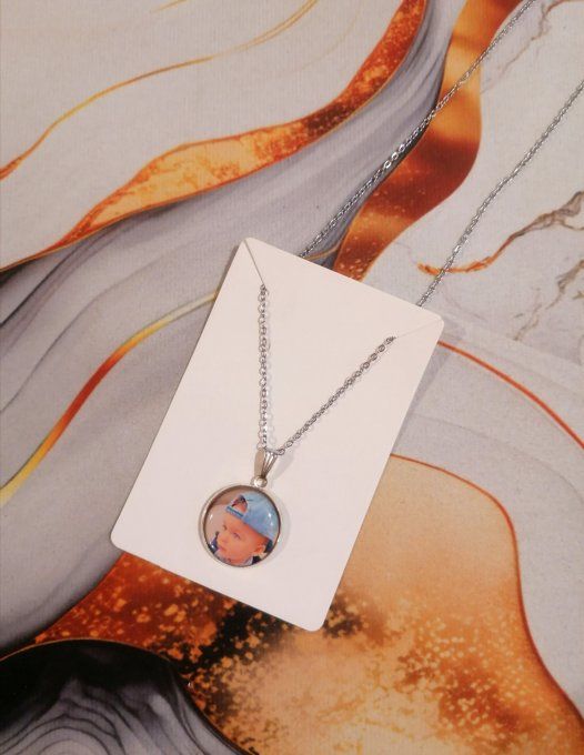 Collier avec pendentif personnalisé avec la photo / logo de votre choix 