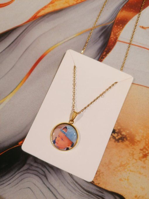 Collier avec pendentif personnalisé avec la photo / logo de votre choix 