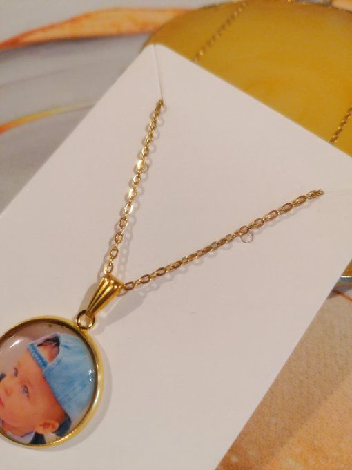 Collier avec pendentif personnalisé avec la photo / logo de votre choix 