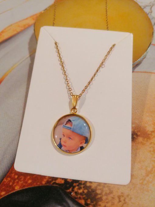 Collier avec pendentif personnalisé avec la photo / logo de votre choix 