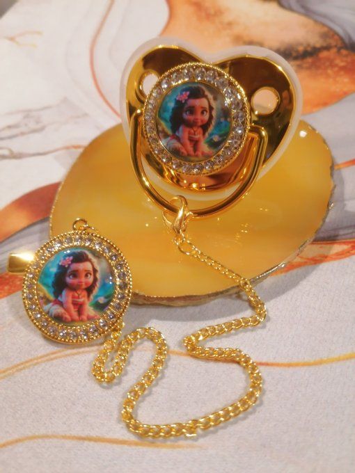 Tétine, sucette avec attache Vaiana 