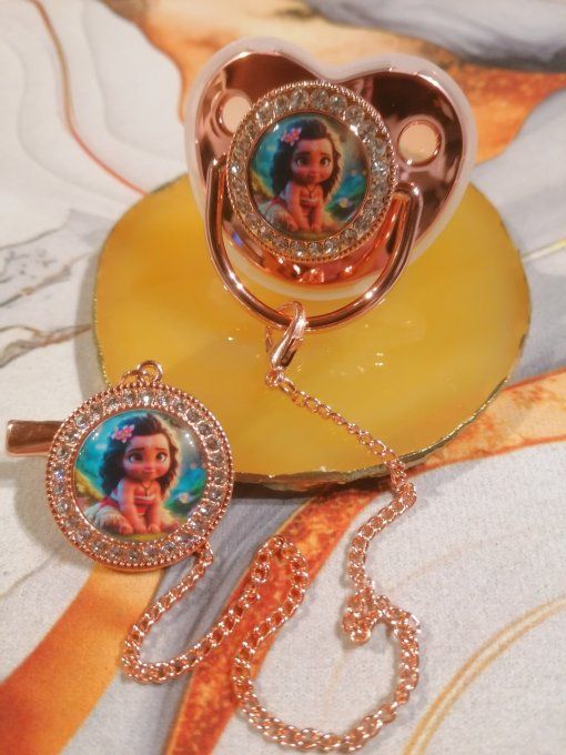 Tétine, sucette avec attache Vaiana 