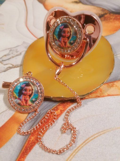 Tétine, sucette avec attache Vaiana 