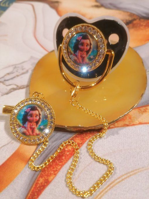 Tétine, sucette avec attache Vaiana 