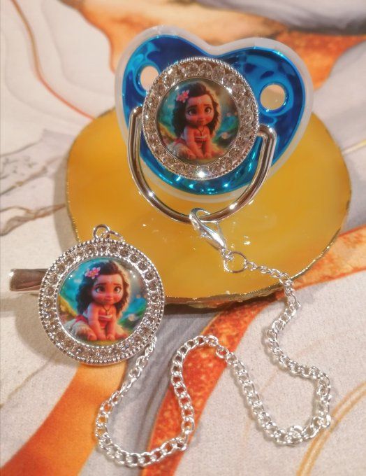 Tétine, sucette avec attache Vaiana 