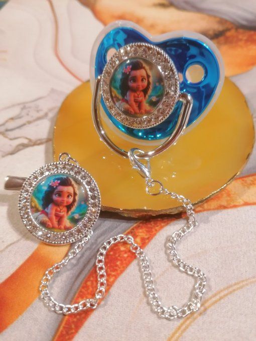 Tétine, sucette avec attache Vaiana 