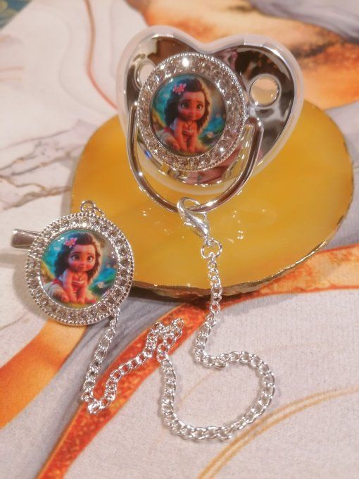 Tétine, sucette avec attache Vaiana 