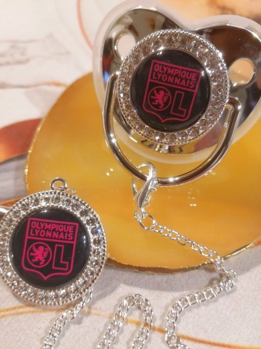 Tétine, sucette avec attache Olympique lyonnais 