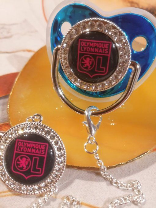 Tétine, sucette avec attache Olympique lyonnais 