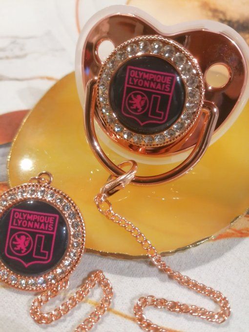 Tétine, sucette avec attache Olympique lyonnais 