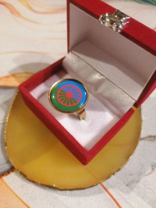 Bague drapeau voyageur gitan 