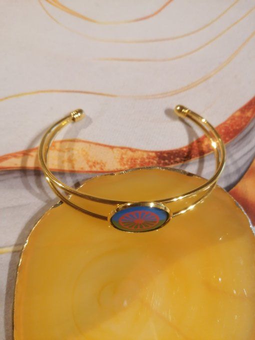 Bracelet manchette drapeau voyageur gitan 