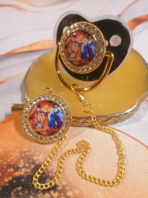 Tétine, sucette avec attache Dragon Ball Z 