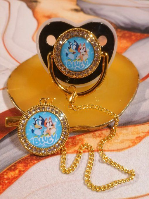 Tétine, sucette avec attache Bluey