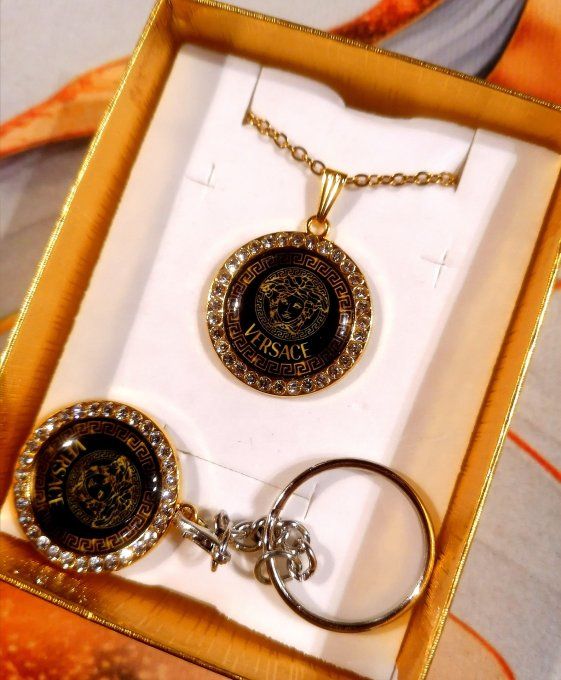 Coffret 2-en1 : Collier + Porte-clé VERSACE