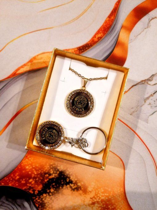Coffret 2-en1 : Collier + Porte-clé VERSACE