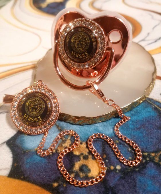 Tétine, sucette avec attache Versace