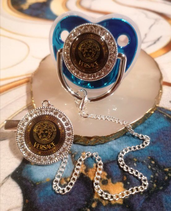 Tétine, sucette avec attache Versace
