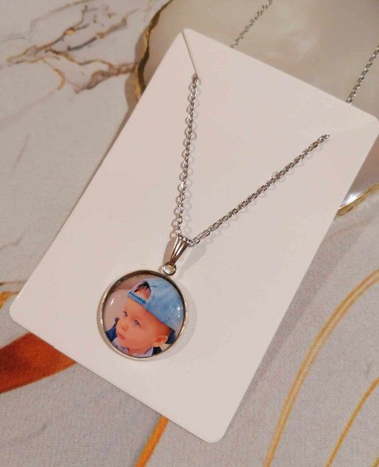 Collier avec pendentif personnalisé avec la photo / logo de votre choix 